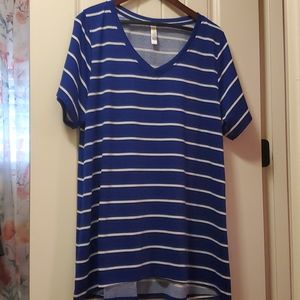 LuLaRoe Christy Blue White Stripes